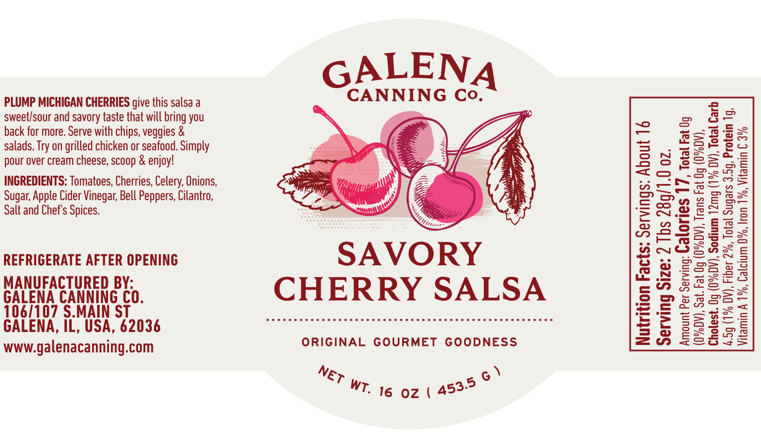 Savory Cherry Salsa 16 oz