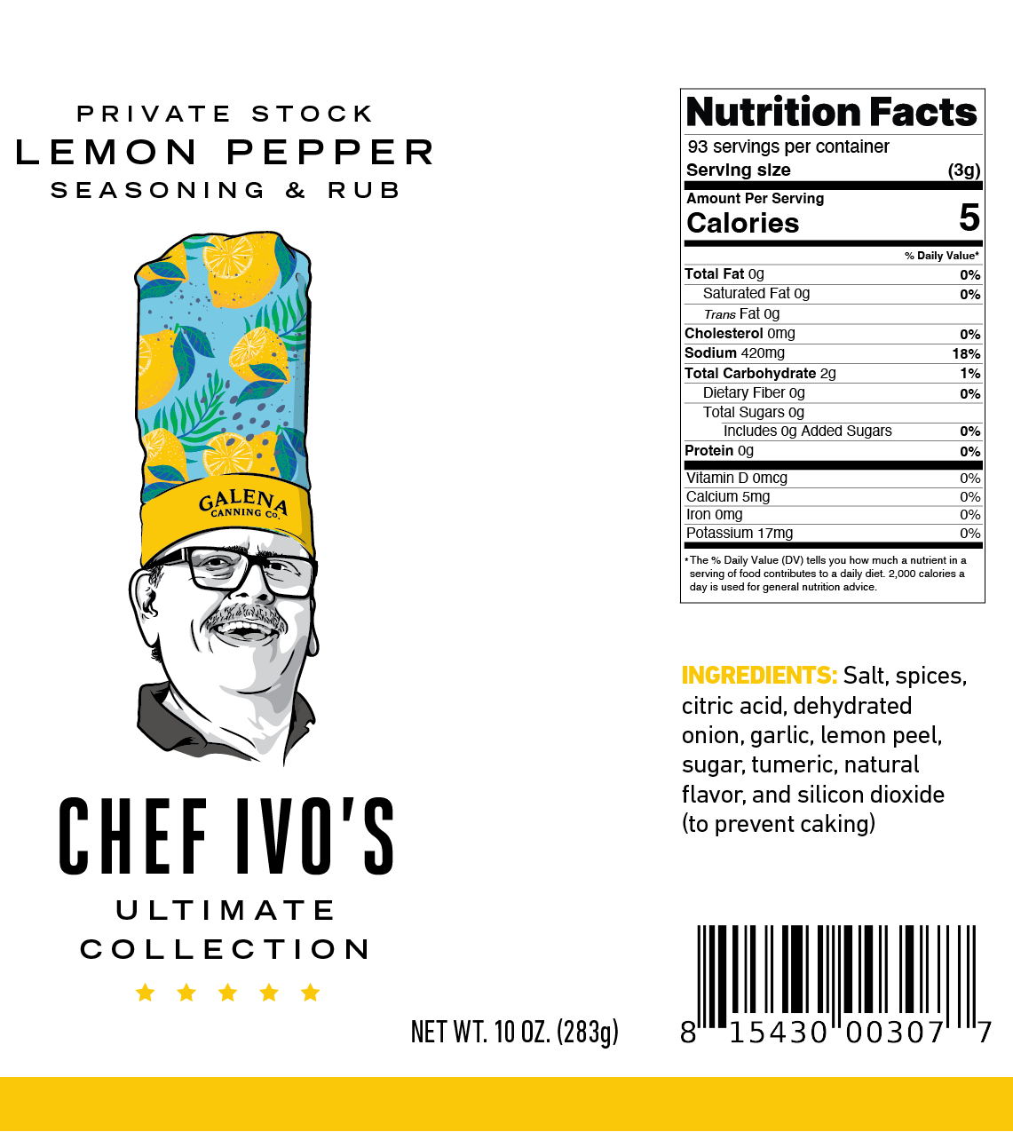 Chef Ivo's Private Stock Lemon Pepper Seasoning