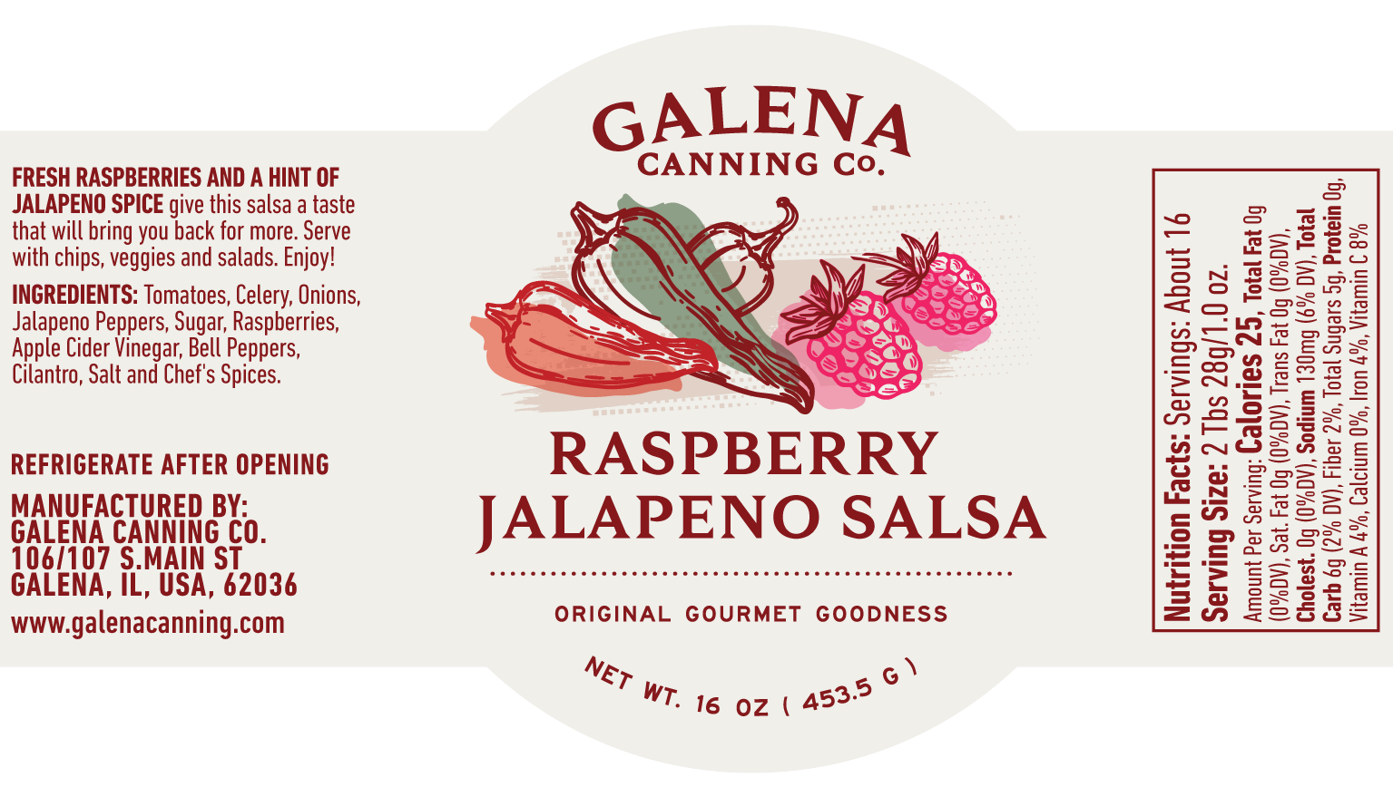 Raspberry Jalapeno Salsa 16 oz