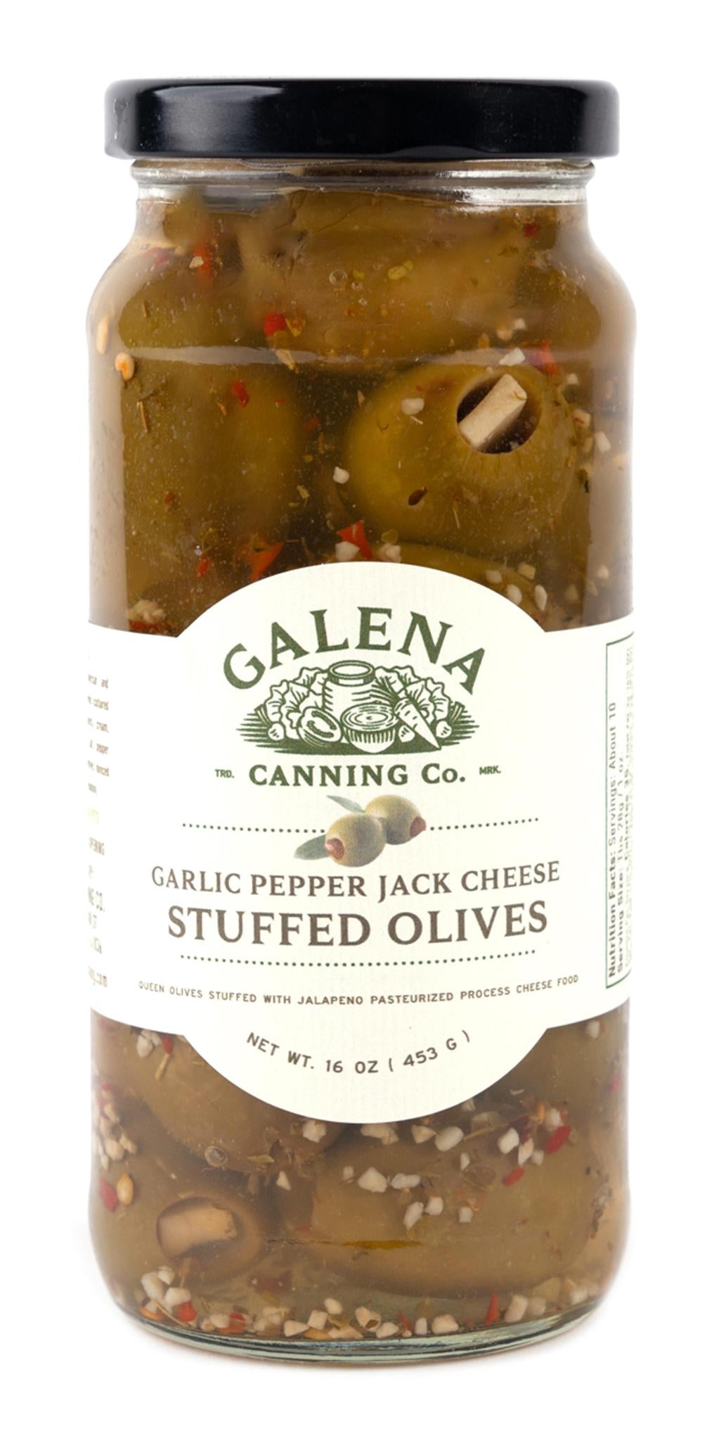 Garlic Pepper Jack Stuffed Olives 16 oz